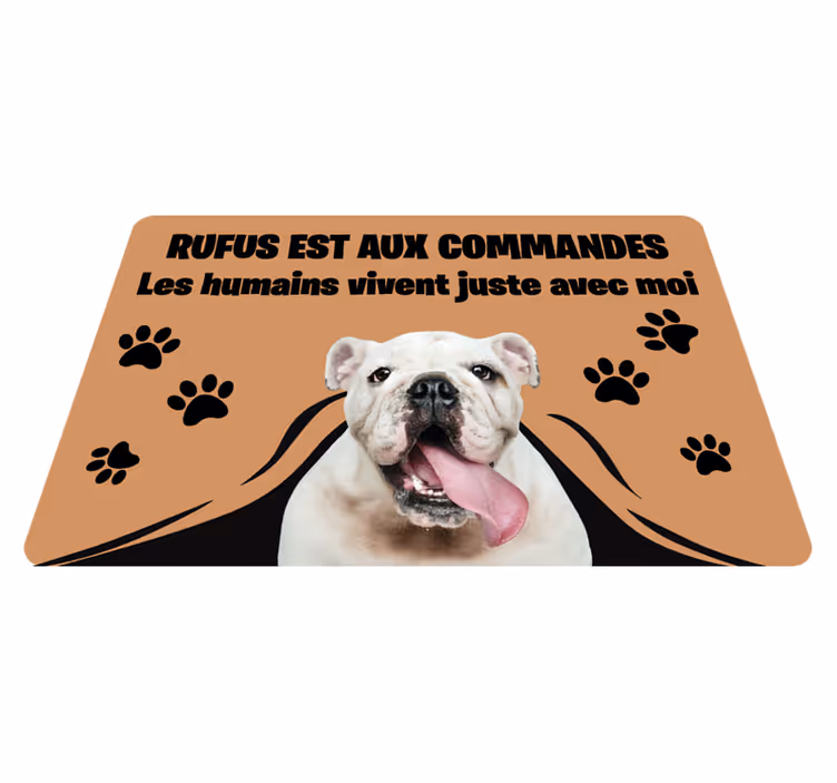 Tapis vinyle entrée chien personnalisable - TenStickers