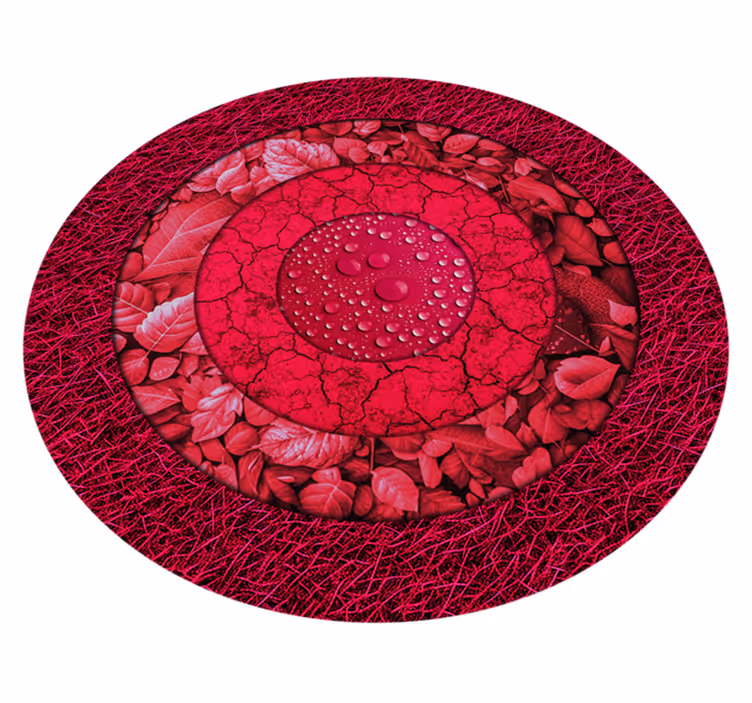 Tapis vinyle rond salon effet textures magenta - TenStickers