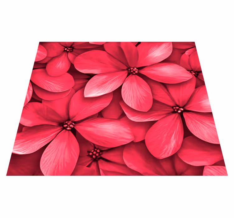 Tapis vinyle couloir fleurs numériques magenta - TenStickers