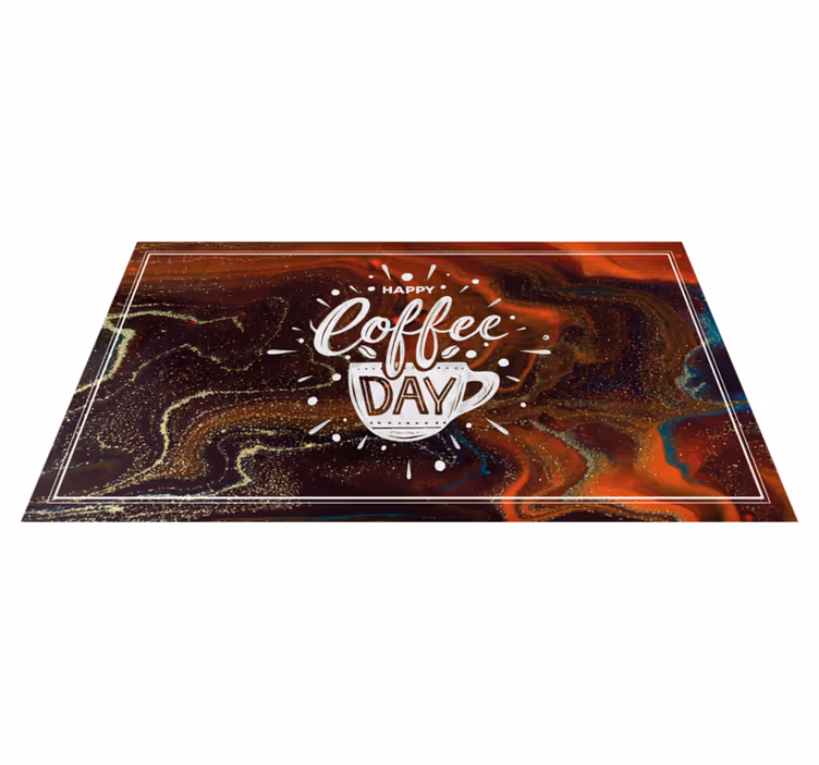 Tapis vinyle citation marbre couleur café - TenStickers