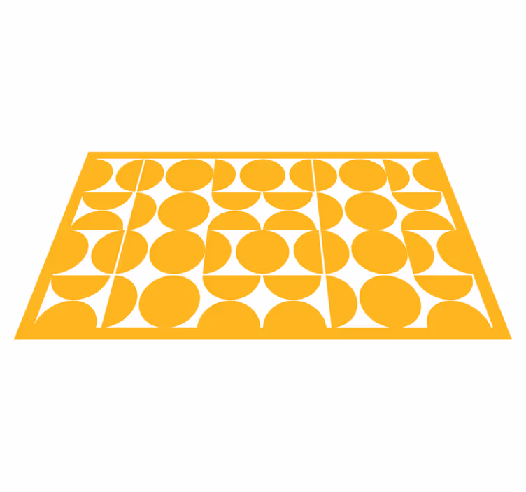 Tapis vinyle géométrique demi-cercles jaunes - TenStickers