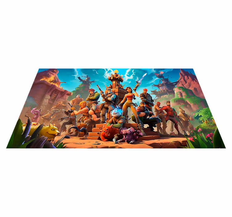 Tapis vinyle chambre personnages jeu vidéo - TenStickers