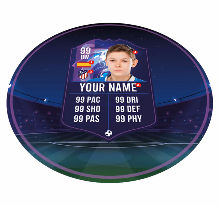 Tapis vinyle rond carte de footballeur  - TenStickers