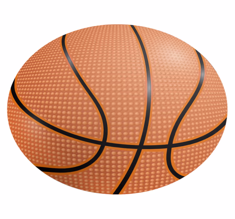 Tapis vinyle rond balle de Basket - TenStickers