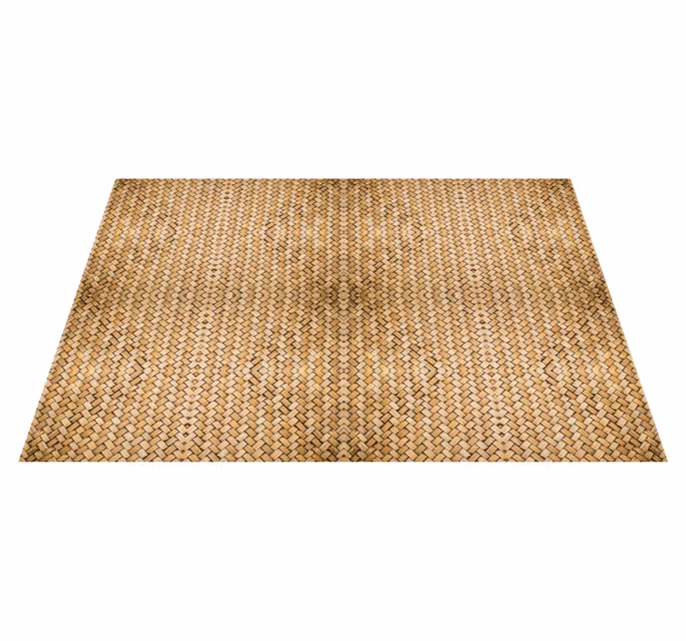 Tapis vinyle salle de bain effet bambou tissé - TenStickers