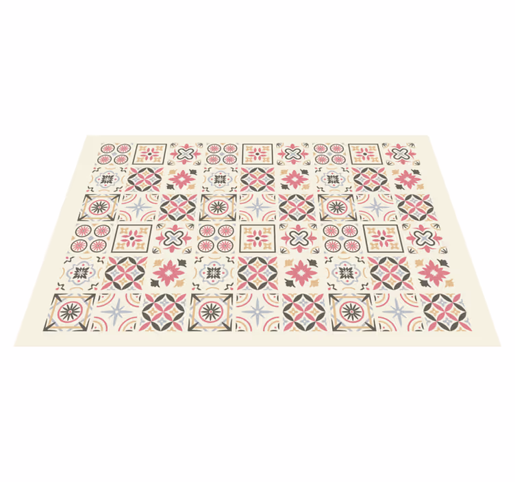 Tapis vinyle salon effet carreaux de ciment Nicolle - TenStickers