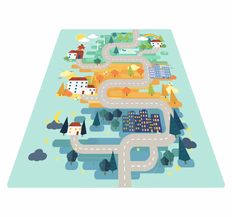 Tapis vinyle chambre enfant routes pour jouer - TenStickers