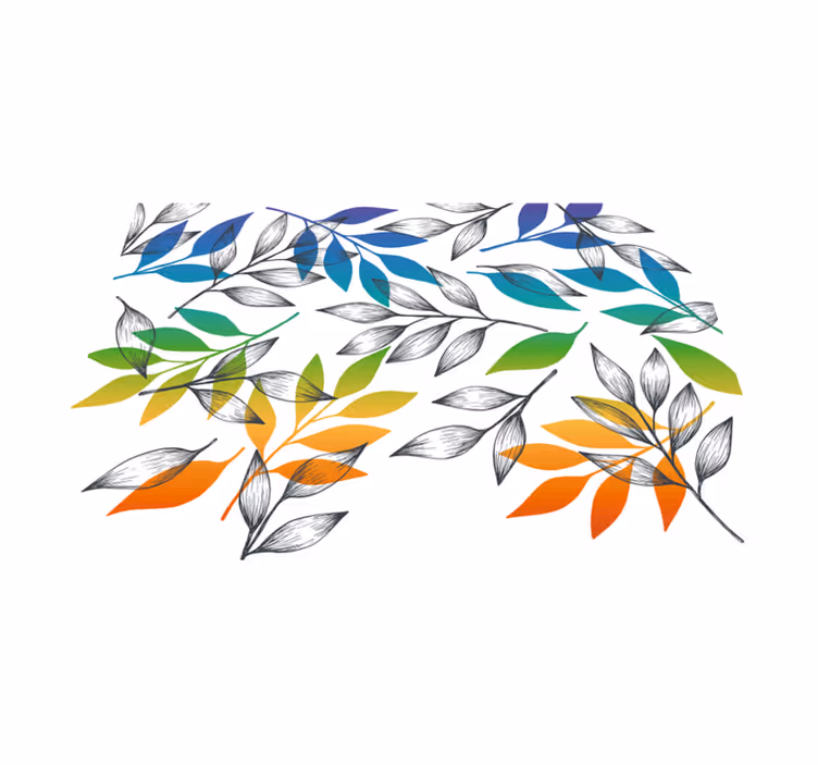 Tapis vinyle feuilles couleurs arc-en-ciel - TenStickers