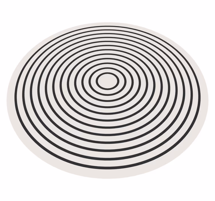 Tapis vinyle bureau rond cercles noirs  - TenStickers