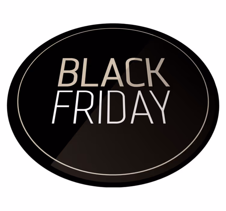 Tapis vinyle rond noir Black Friday - TenStickers