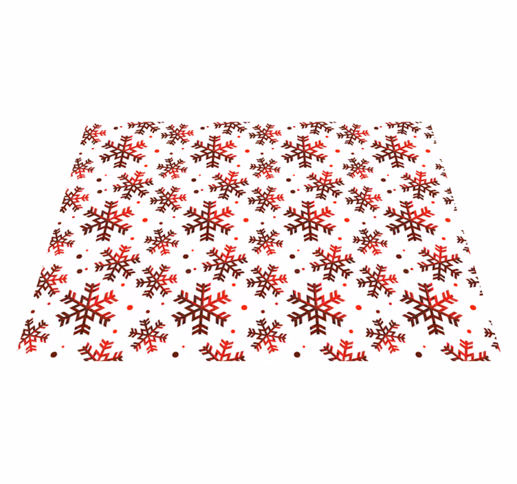 Tapis vinyle noël flocons de neige rouges - TenStickers
