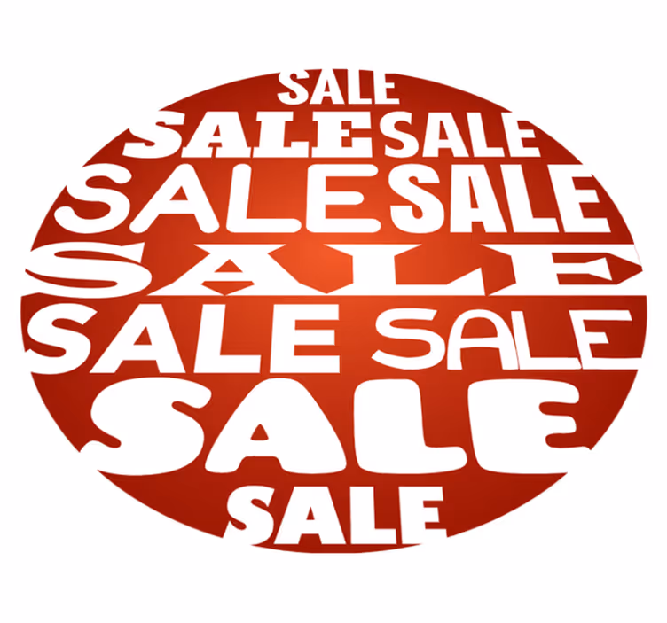 Tapis vinyle rouge "Sale" de forme circulaire - TenStickers