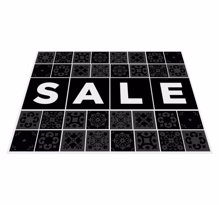 Tapis vinyle "Sale" modèle carreaux noirs - TenStickers