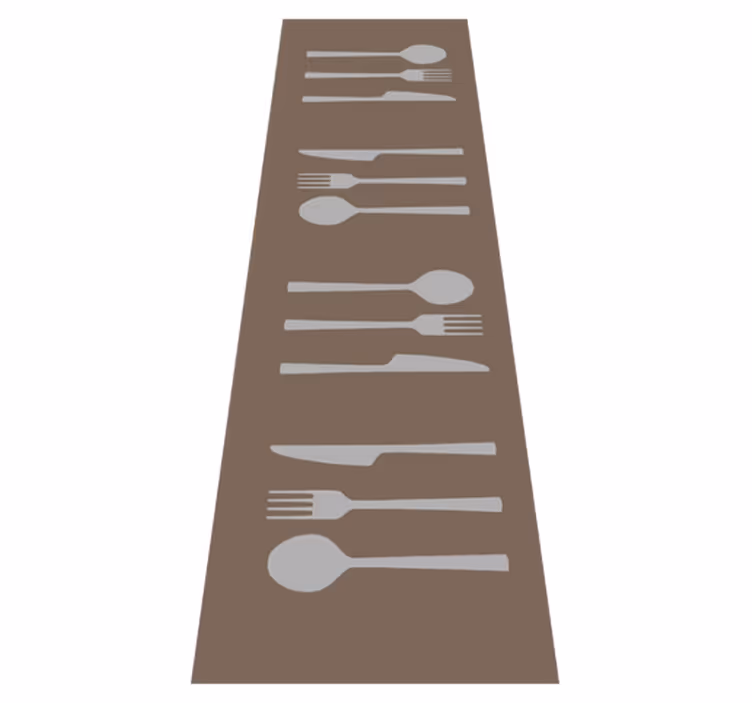 Tapis vinyle cuisine fourchettes couteaux cuillères - TenStickers