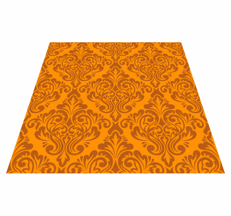 Tapis vinyle orange damassé vintage - TenStickers