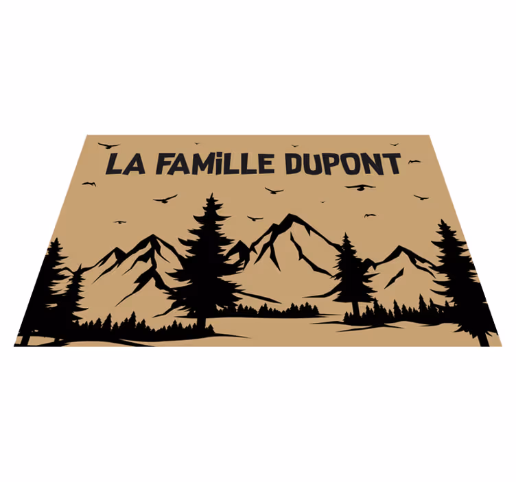 Tapis vinyle entrée paysage de montagnes - TenStickers
