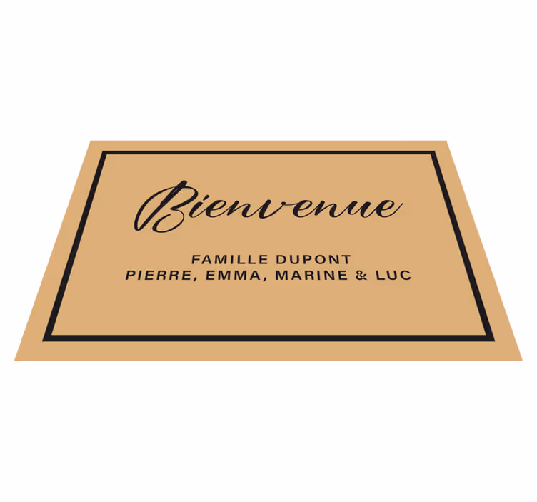 Tapis vinyle entrée bienvenue dans notre maison familiale - TenStickers