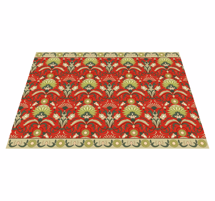Tapis vinyle salle à manger design vert traditionnel - TenStickers