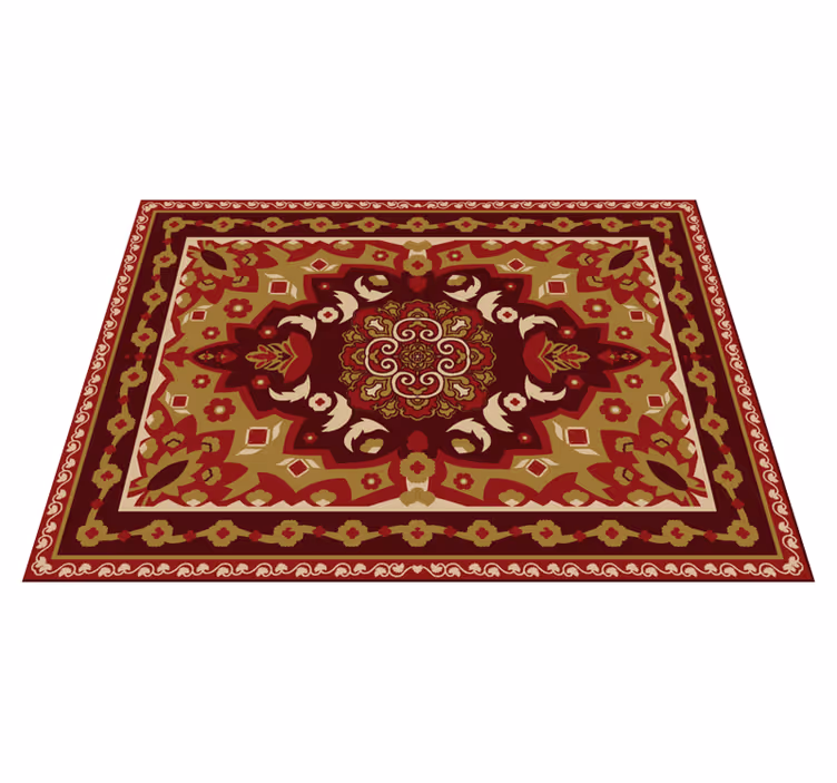 Tapis vinyle salle à manger rouge vintage - TenStickers