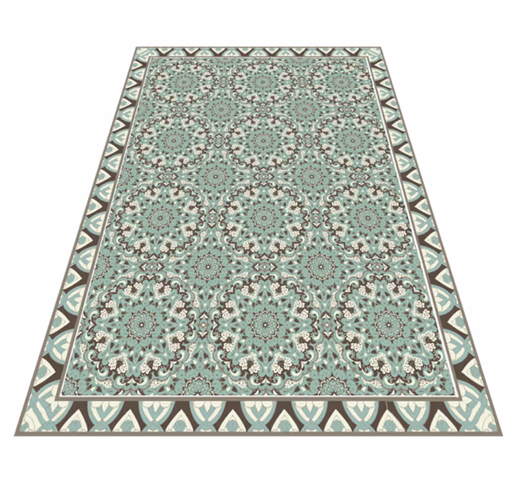 Tapis vinyle salle à manger motif mandalas floraux - TenStickers