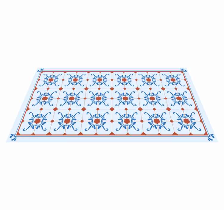 Tapis vinyle carreaux de ciment tuile ornementale - TenStickers