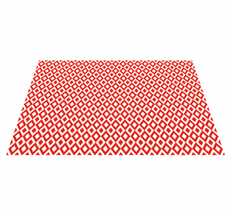 Tapis vinyle rouge motif diamant - TenStickers