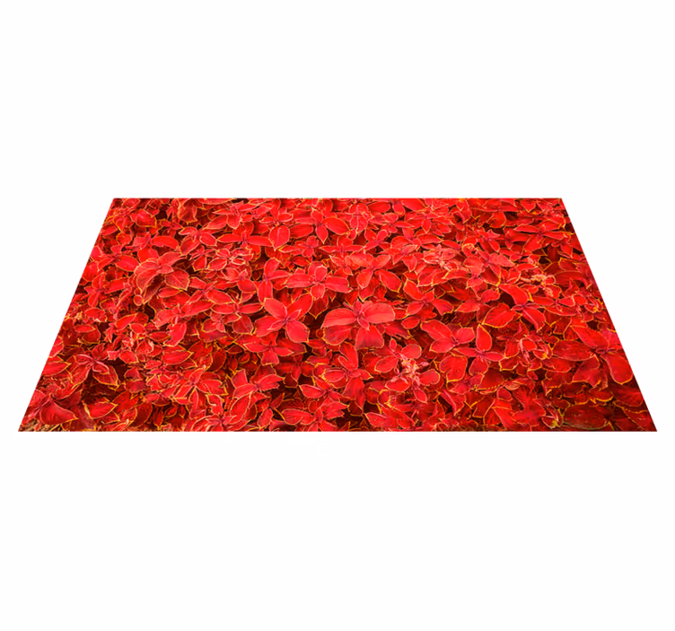 Tapis vinyle rouge motif de pétales - TenStickers