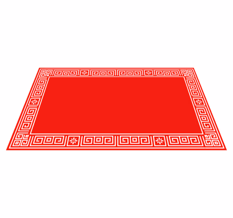 Tapis vinyle rouge design grec classique - TenStickers