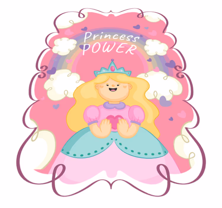Tapis vinyle pour enfants tapis de jeu princesse puissance - TenStickers
