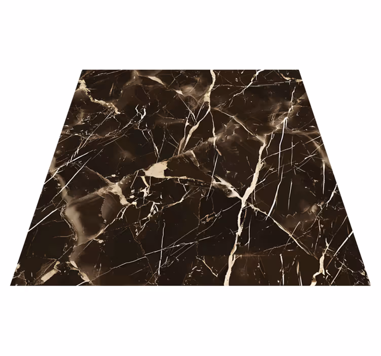 Tapis vinyle marbre nuances marron foncé - TenStickers