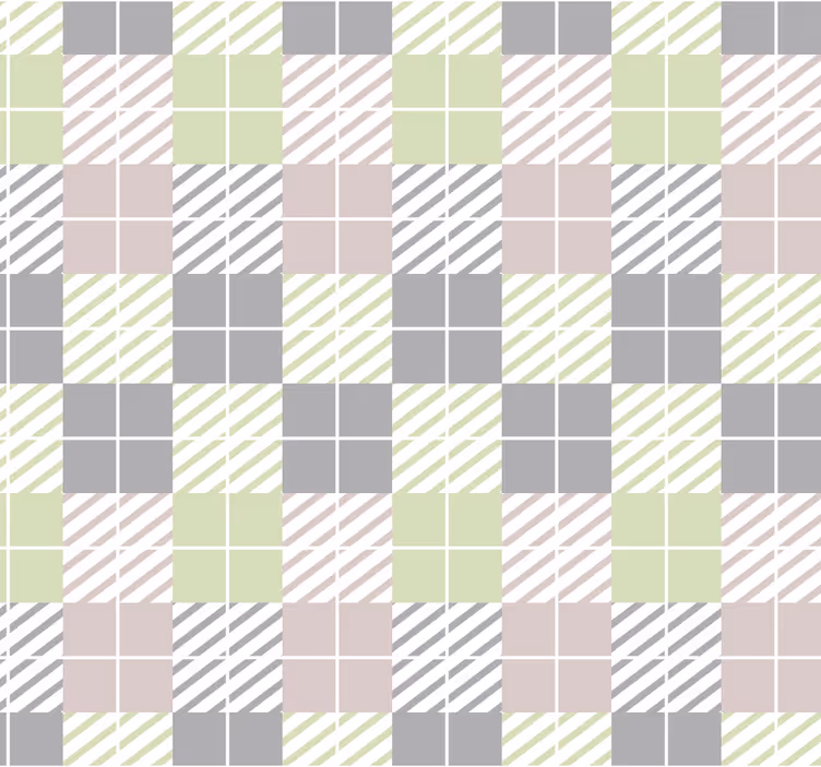 Papier peint formes géométriques motif écossais simple - TenStickers