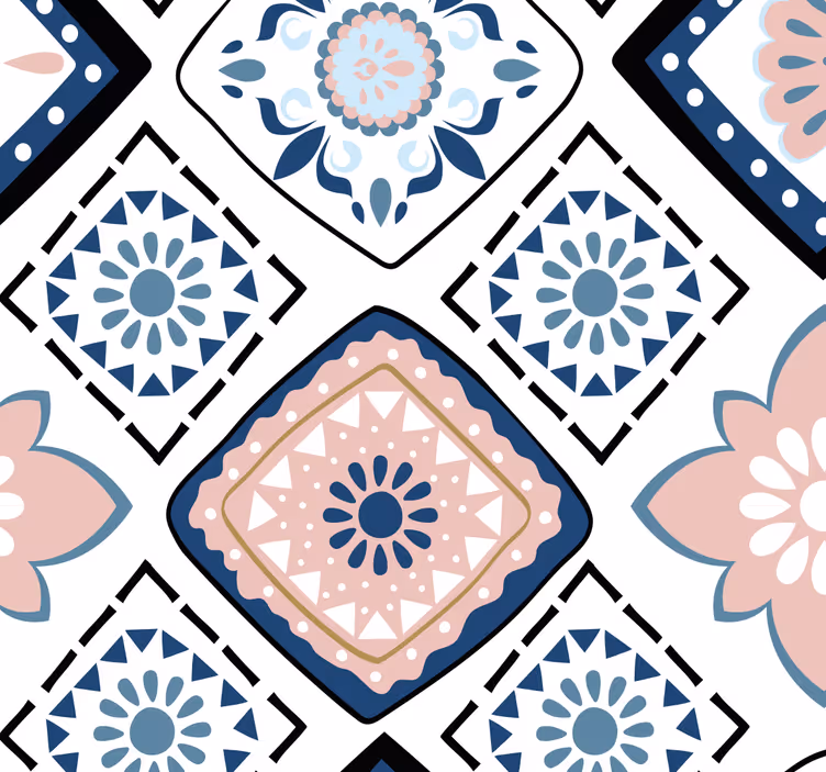 Papier peint carrelage motif de tuile élégance - TenStickers