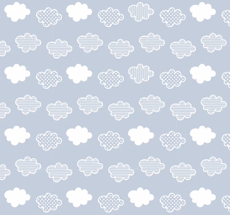 Papier peint cercles motif de nuages - TenStickers