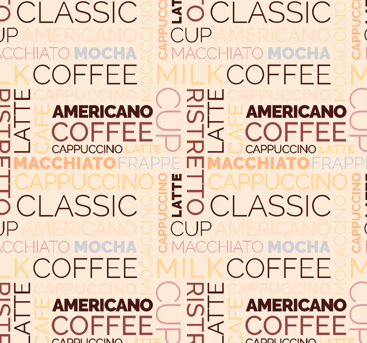 Papier peint texte délice de typographie - TenStickers