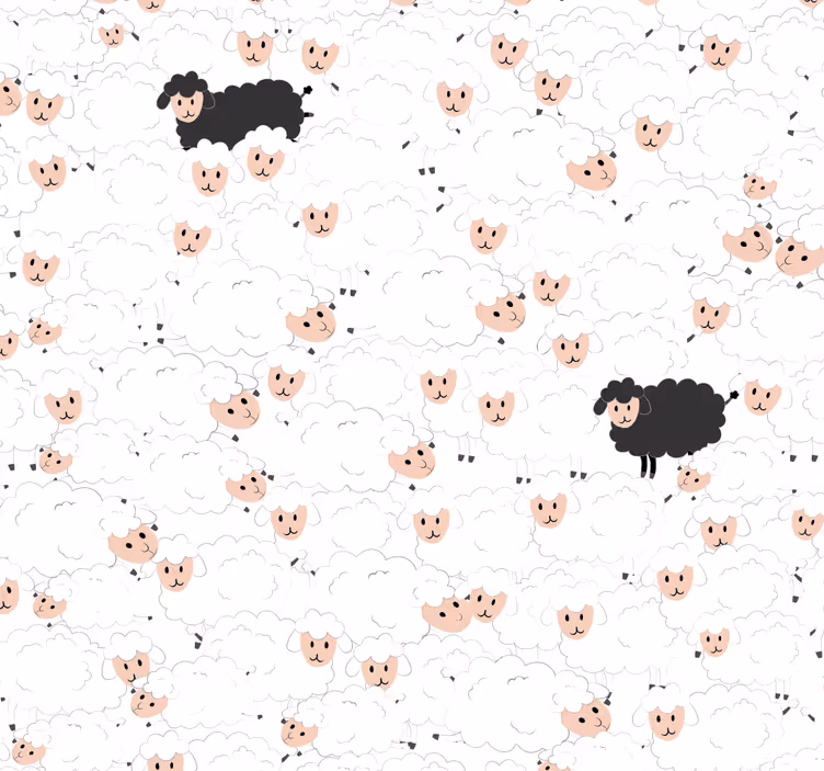 Papier peint chambre bébé motif délice de mouton - TenStickers