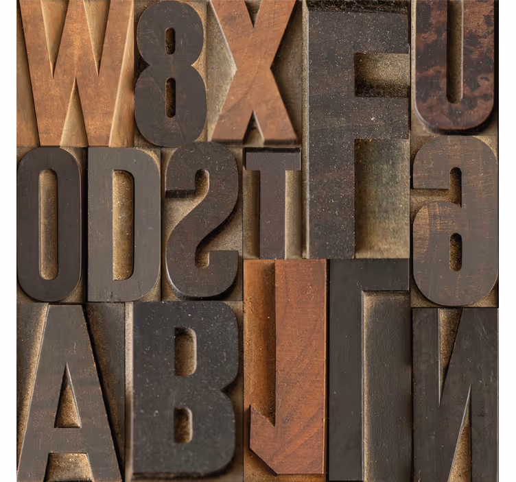 Papier peint texte effet 3d marron - TenStickers