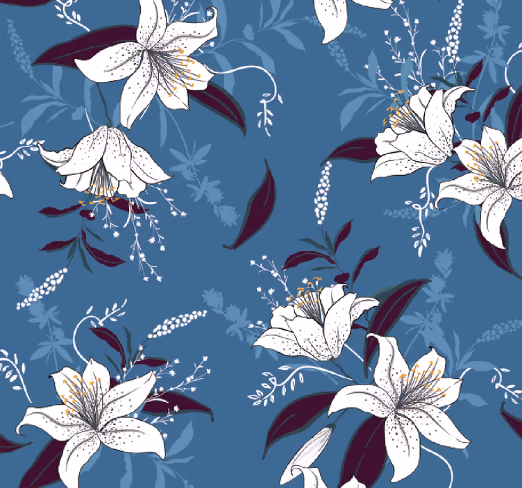 Papier peint floral motifs floraux élégants - TenStickers