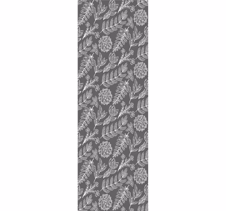 Papier peint fleuri motif gris élégant - TenStickers