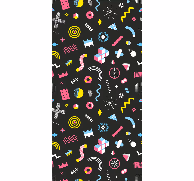 Papier peint vintage formes rétro dynamiques - TenStickers