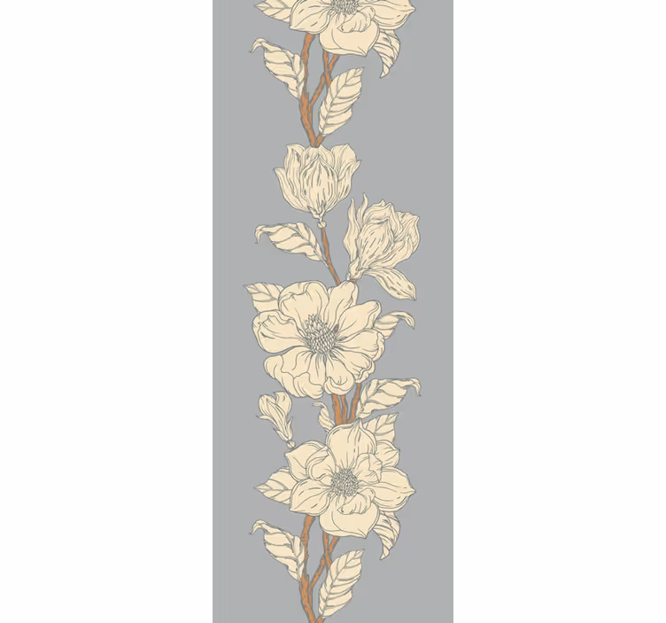 Papier peint fleuri rayures florales élégantes - TenStickers