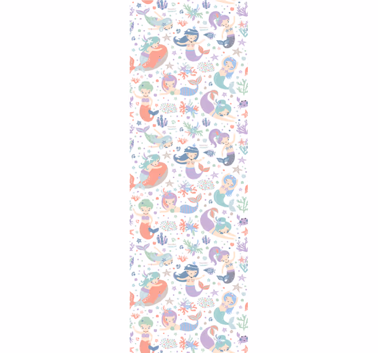 Papier peint animaux scène sous-marine de sirène - TenStickers