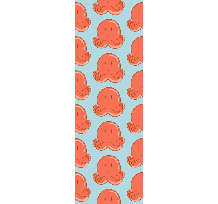 Papier peint animaux conception de pieuvre rouge - TenStickers