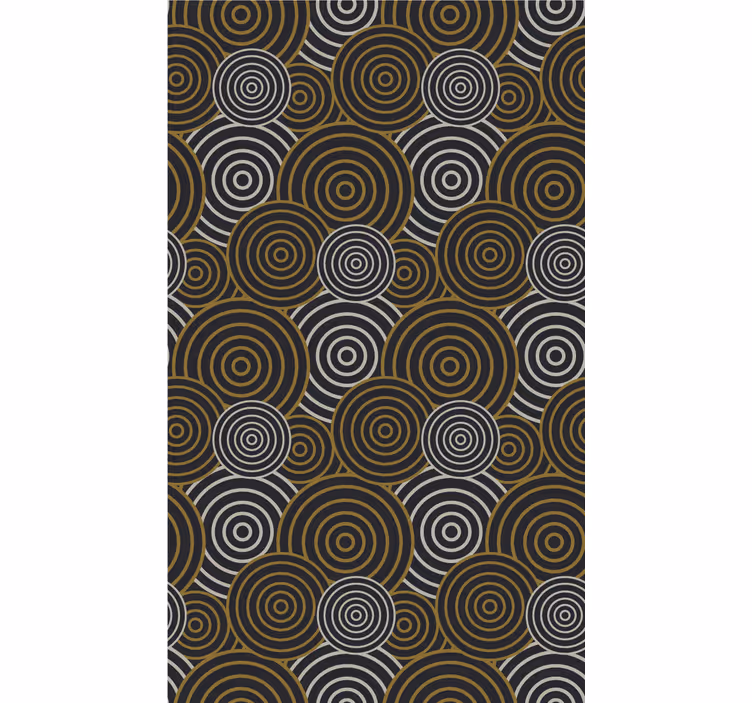 Papier peint formes géometriques motif circulaire marron - TenStickers