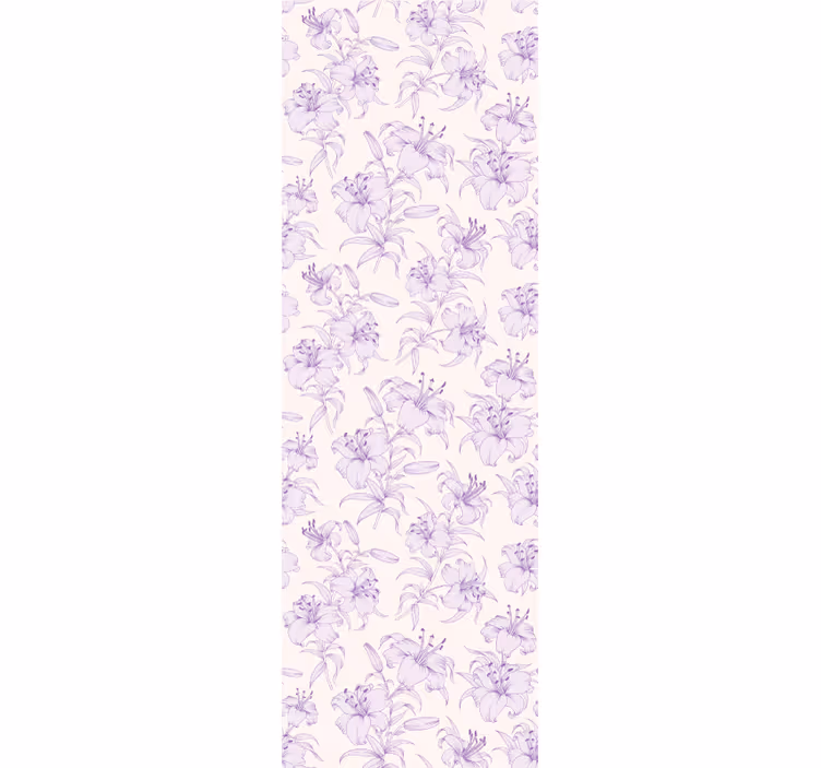Papier peint floral élégant motif violet - TenStickers