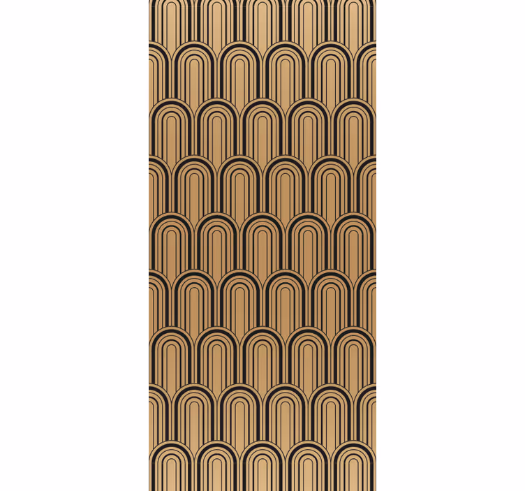 Papier peint formes géometriques motif d'arches marron - TenStickers