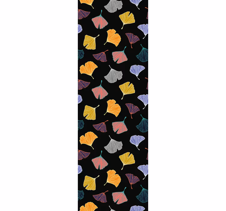 Papier peint feuillage motif ginkgo coloré - TenStickers