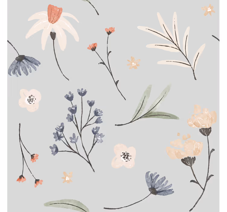 Papier peint floral conception délicate du ressort - TenStickers