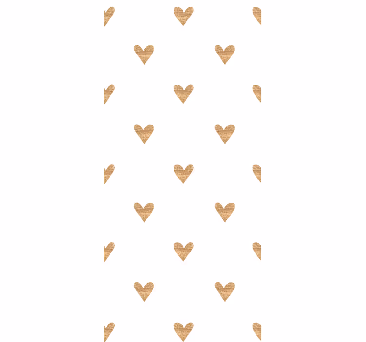 Papier peint chambre enfant coeur doré sur fond blanc - TenStickers