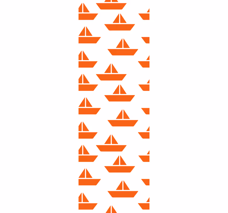 Papier peint chambre enfant motif voilier orange - TenStickers