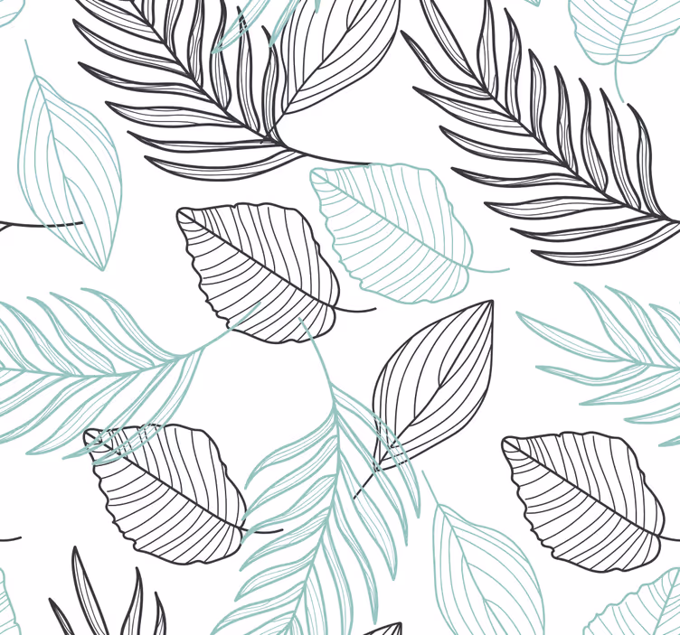 Papier peint feuillage motif volant gris élégant - TenStickers
